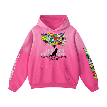 Heavyweight Sunfade Oversized Hoodie Labrador retriever