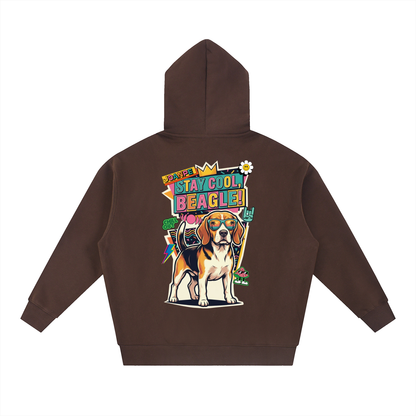 Oversized Fleece Boxy Hoodie Beagle