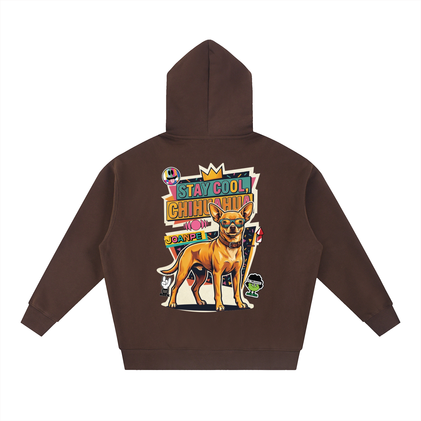 Oversized Fleece Boxy Hoodie Chihuahua