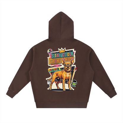 Oversized Fleece Boxy Hoodie Chihuahua