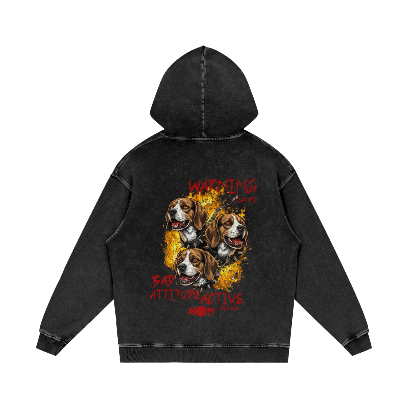 Snow Washed Loose Cotton Hoodie beagle
