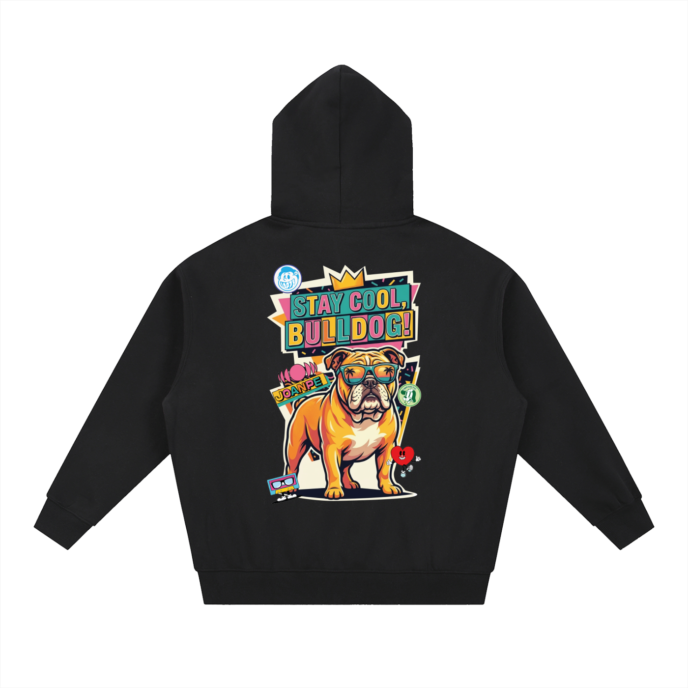 Oversized Fleece Boxy Hoodie Bulldog