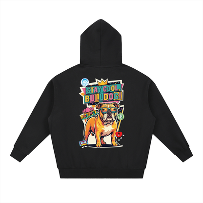 Oversized Fleece Boxy Hoodie Bulldog