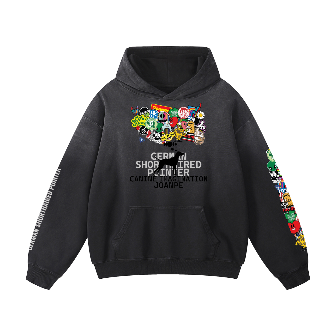 Heavyweight Sunfade Oversized Hoodie German Shorthaired pointer