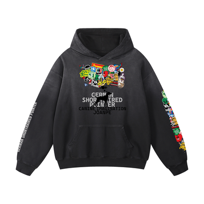 Heavyweight Sunfade Oversized Hoodie German Shorthaired pointer