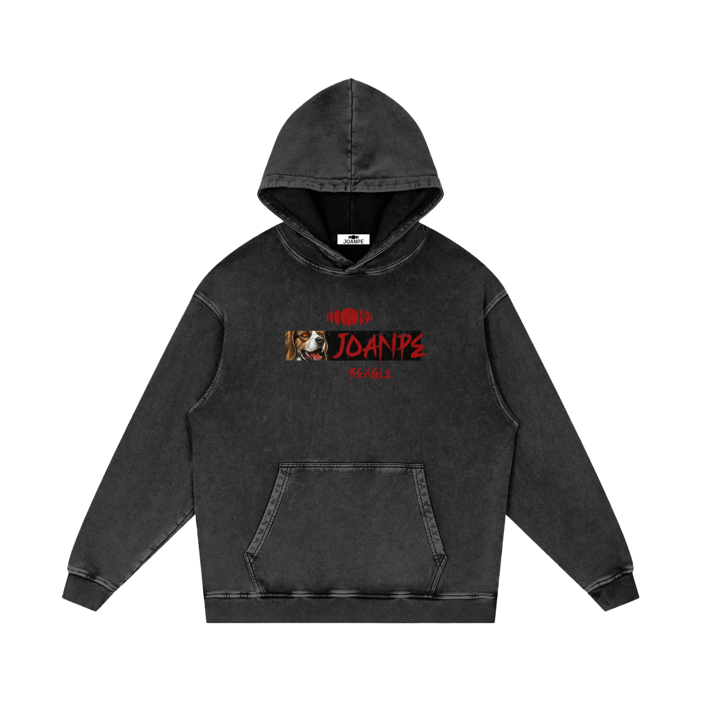Snow Washed Loose Cotton Hoodie beagle