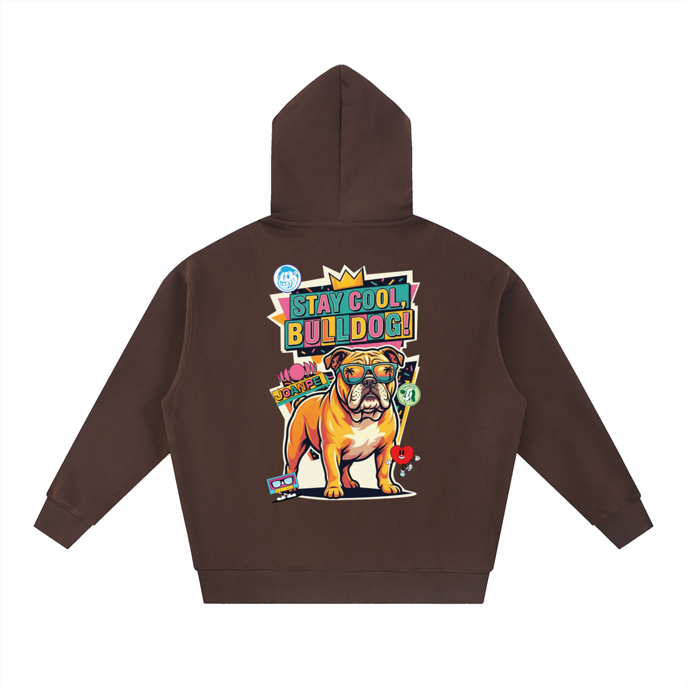 Oversized Fleece Boxy Hoodie Bulldog
