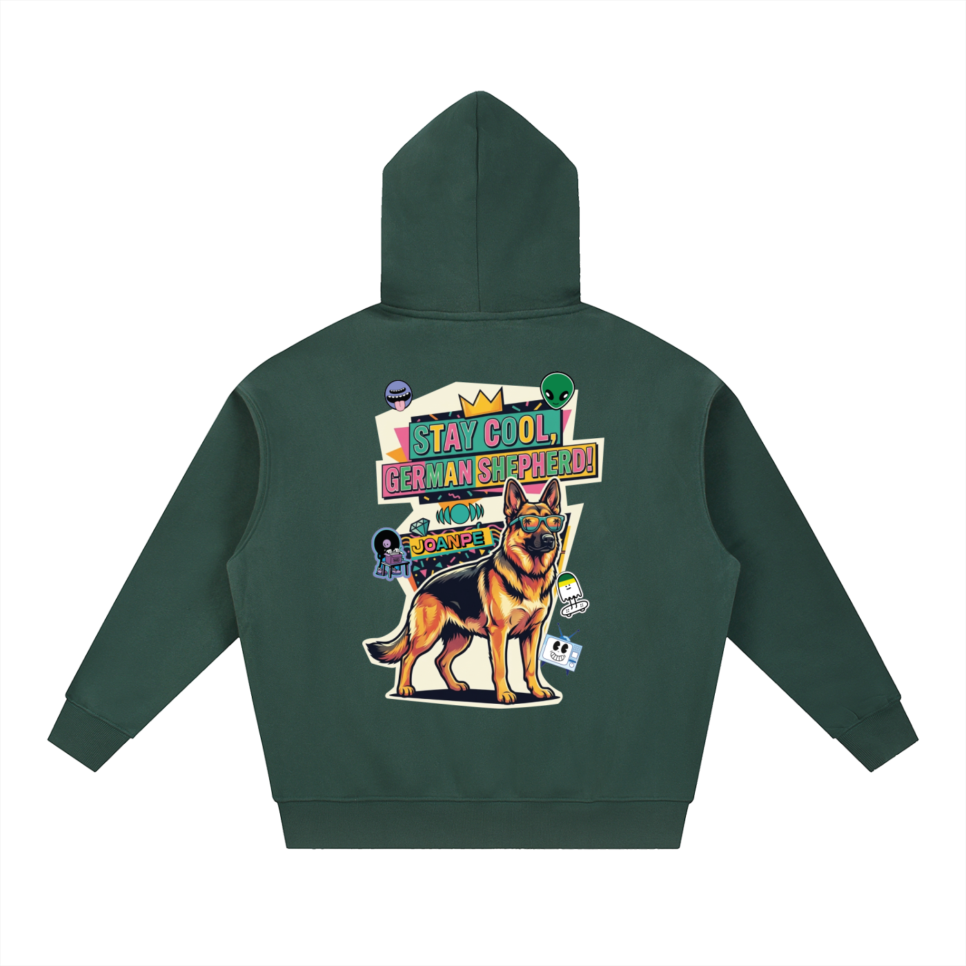 Oversized Fleece Boxy Hoodie German Shepherd