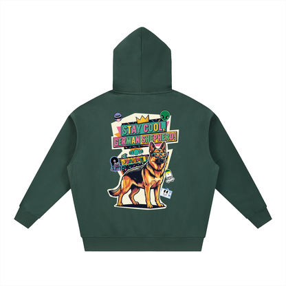 Oversized Fleece Boxy Hoodie German Shepherd
