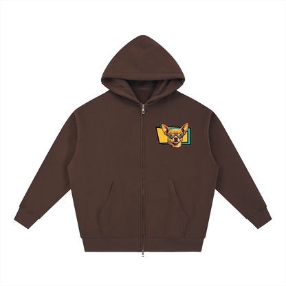 Oversized Fleece Boxy Hoodie Chihuahua