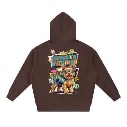 Oversized Fleece Boxy Hoodie Yorkie