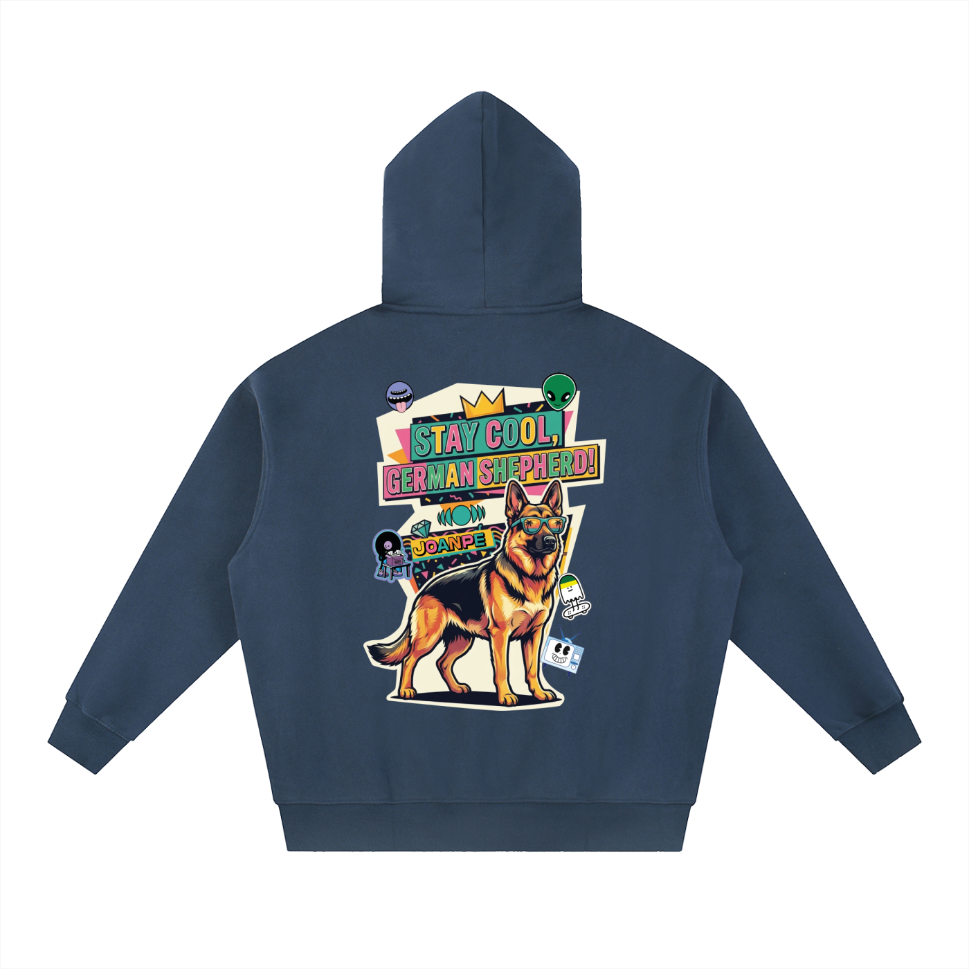 Oversized Fleece Boxy Hoodie German Shepherd