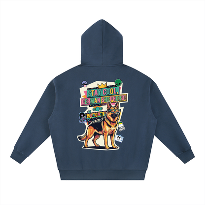 Oversized Fleece Boxy Hoodie German Shepherd