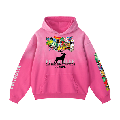 Heavyweight Sunfade Oversized Hoodie Rottweiler