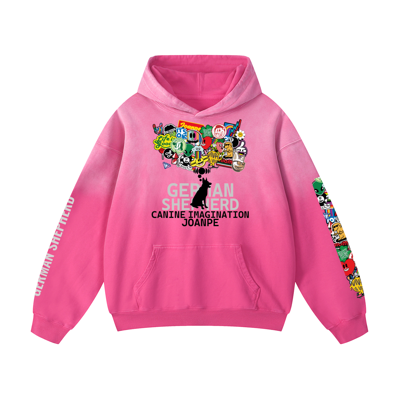 Heavyweight Sunfade Oversized Hoodie German Shepherd